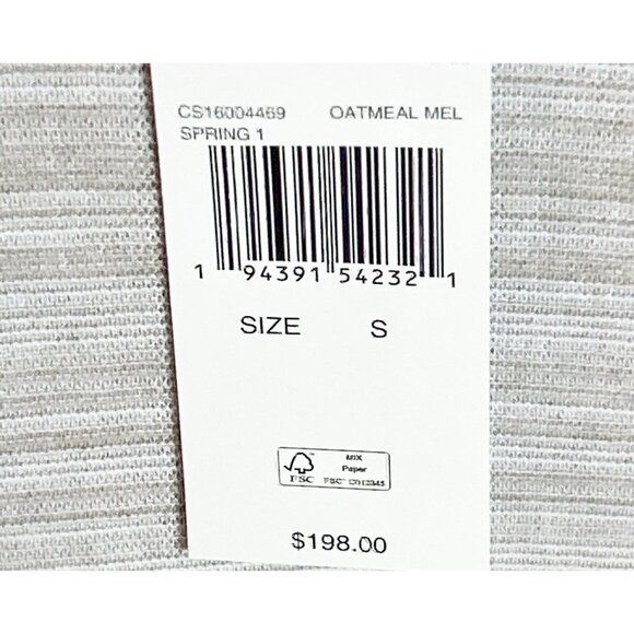 Michael Kors Men's Crew Neck Sweater Oatmeal Made in USA Cotton - Picture 7 of 10